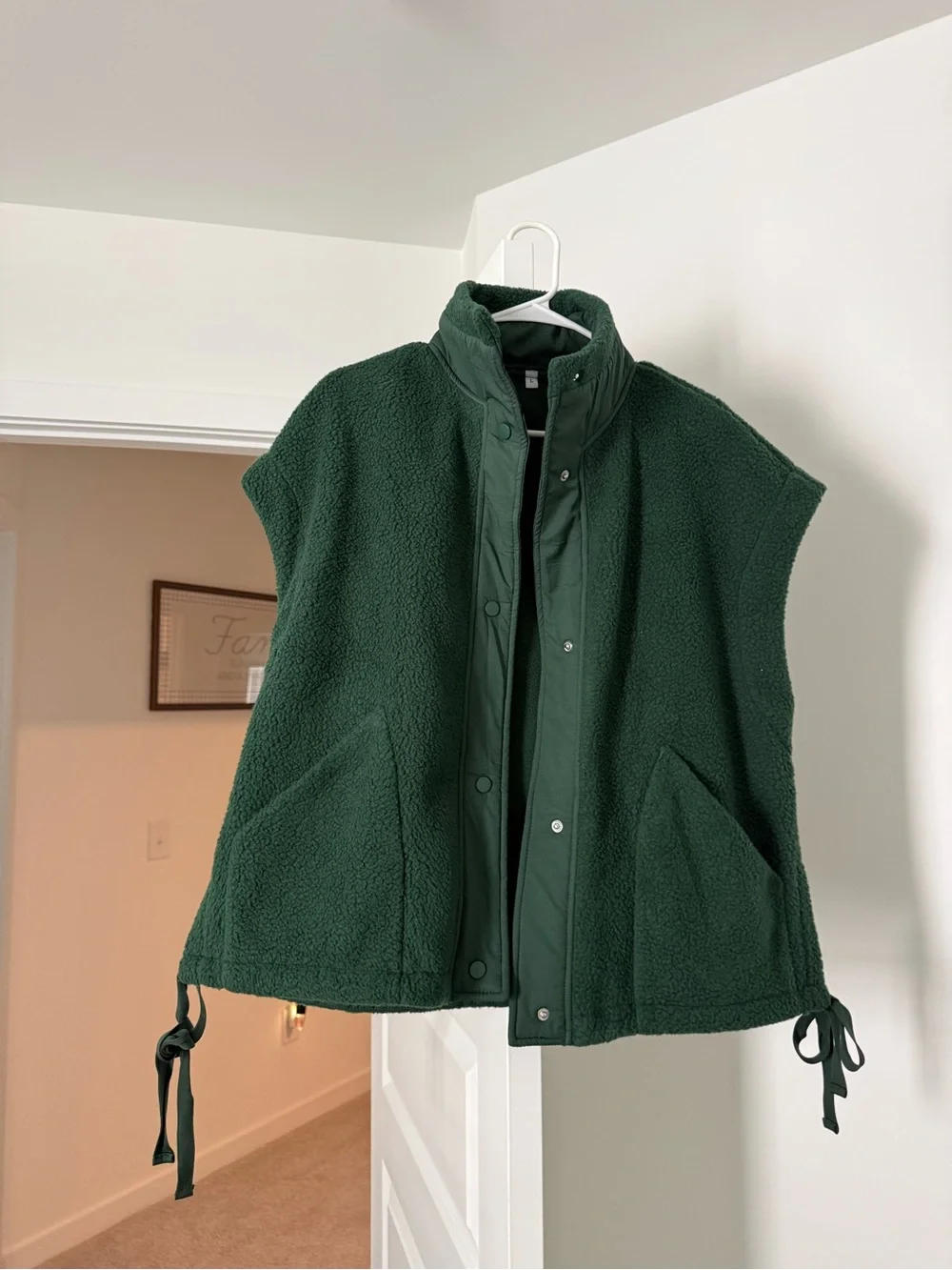 Free People Dupe Forest Green Sherpa Vest Jacket - Women's Cozy Layer